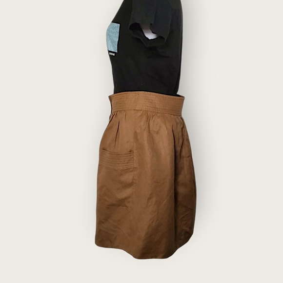 J.Crew Camel A-line Linen Mini Skirt - Picture 3 of 5